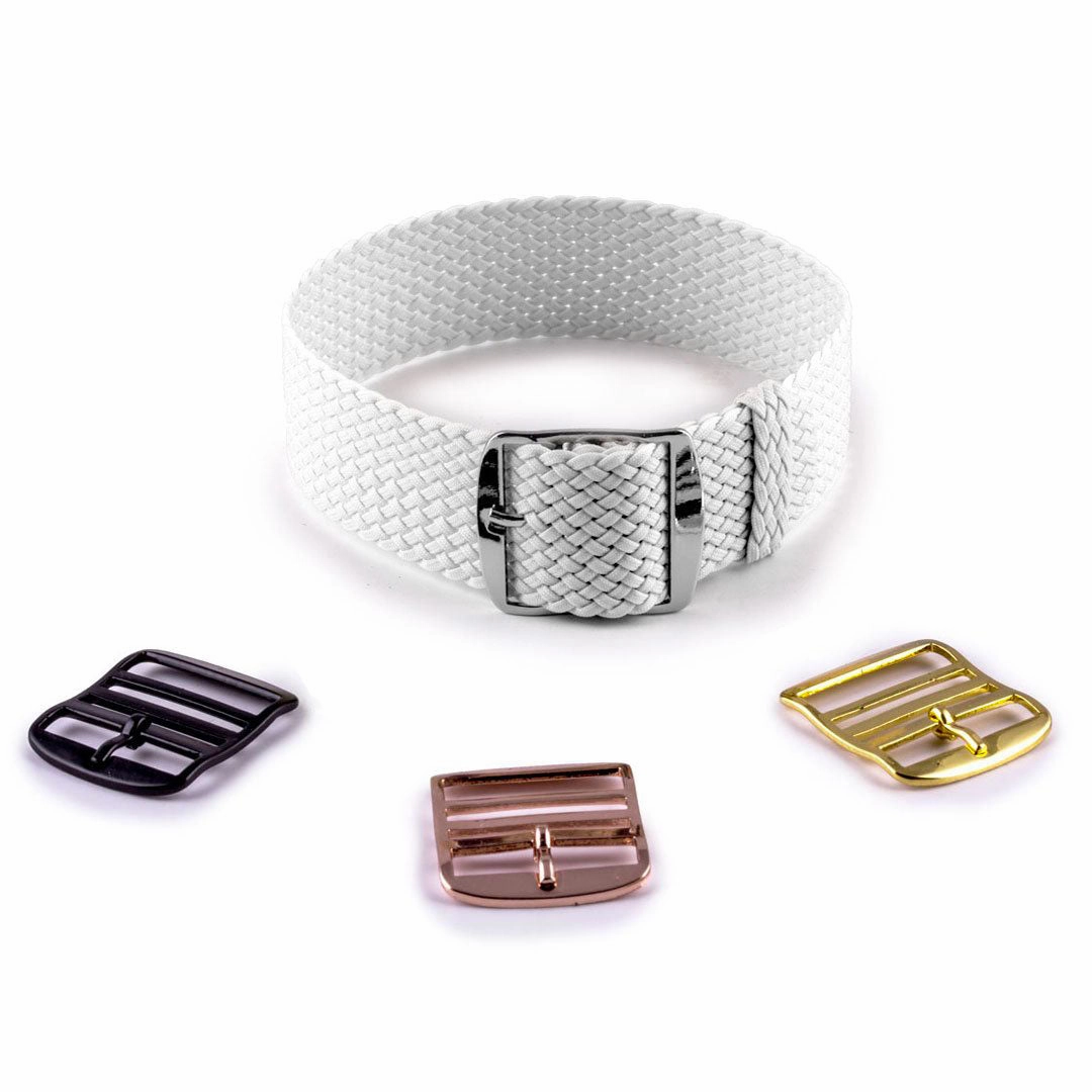 Braided Perlon watch strap (navy blue, brown, grey, black, white, green, red, blue jean...)