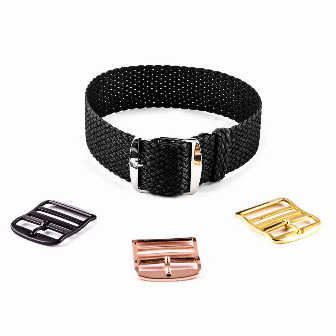Braided Perlon watch strap (navy blue, brown, grey, black, white, green, red, blue jean...)