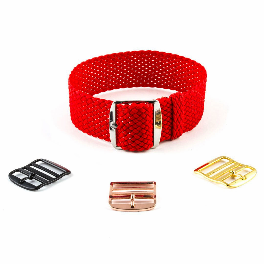 Braided Perlon watch strap (navy blue, brown, grey, black, white, green, red, blue jean...)