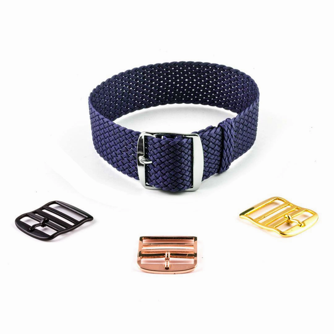 Braided Perlon watch strap (navy blue, brown, grey, black, white, green, red, blue jean...)