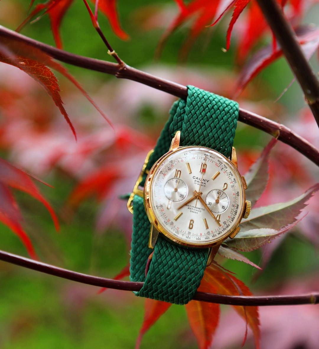 Braided Perlon watch strap (navy blue, brown, grey, black, white, green, red, blue jean...)