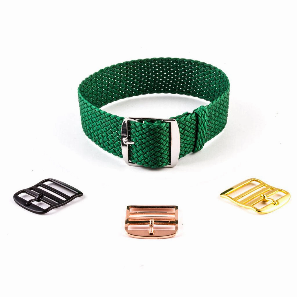 Braided Perlon watch strap (navy blue, brown, grey, black, white, green, red, blue jean...)