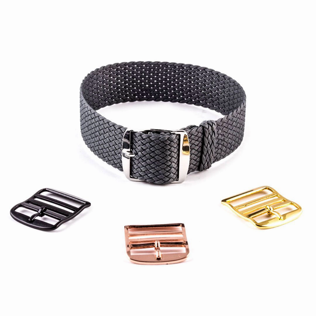 Braided Perlon watch strap (navy blue, brown, grey, black, white, green, red, blue jean...)