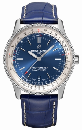 Breitling Navitimer Automatic Stainless Steel Blue Dial Leather Strap Date Mens Watch A17325211C1P1