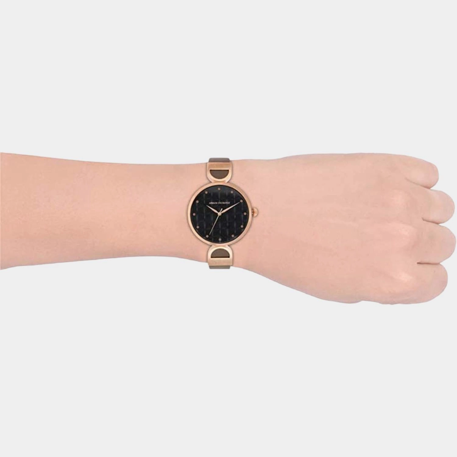 Brooke Women's Black Dial Analog Leather Watch AX5329