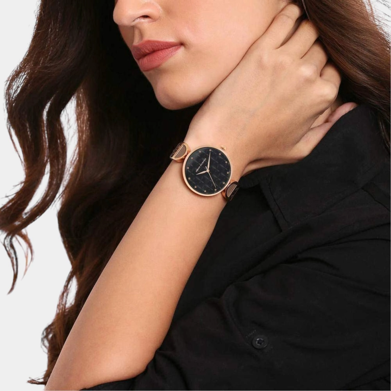 Brooke Women's Black Dial Analog Leather Watch AX5329