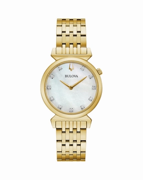 Bulova White Dial Stainless Steel Diamond Bracelet Watch 97P149