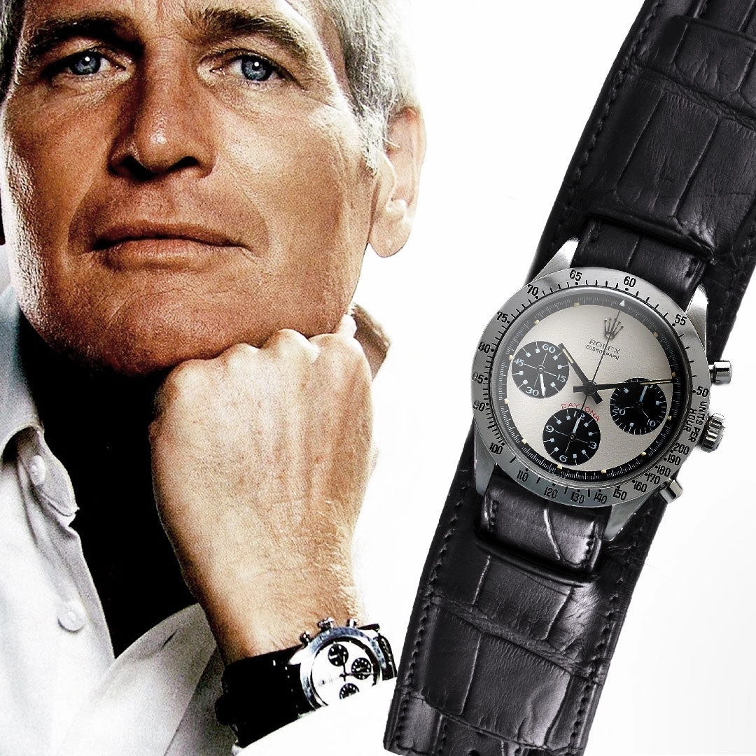 Bund vintage "Paul Newman" - Leather watch band - Alligator (black, brown, grey, blue)