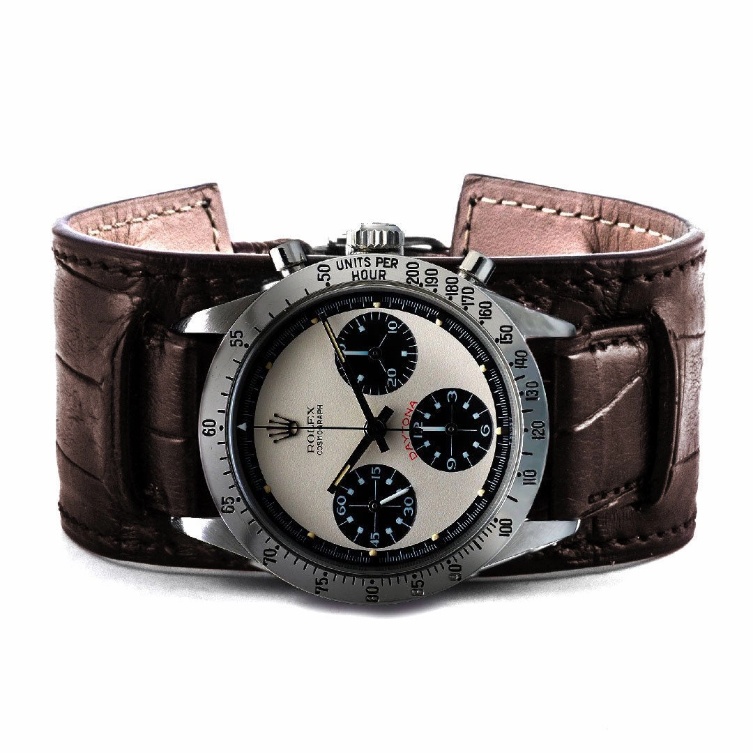 Bund vintage "Paul Newman" - Leather watch band - Alligator (black, brown, grey, blue)