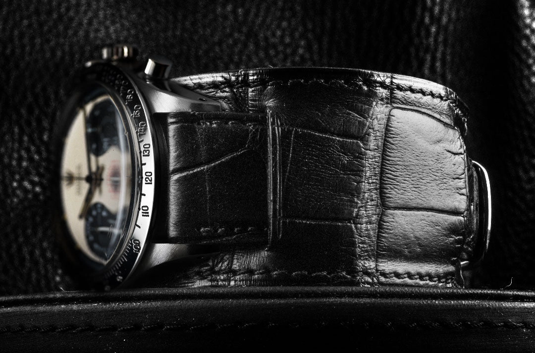 Bund vintage "Paul Newman" - Leather watch band - Alligator (black, brown, grey, blue)