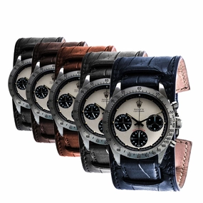 Bund vintage "Paul Newman" - Leather watch band - Alligator (black, brown, grey, blue)
