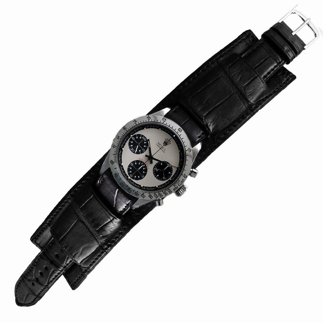 Bund vintage "Paul Newman" - Leather watch band - Alligator (black, brown, grey, blue)