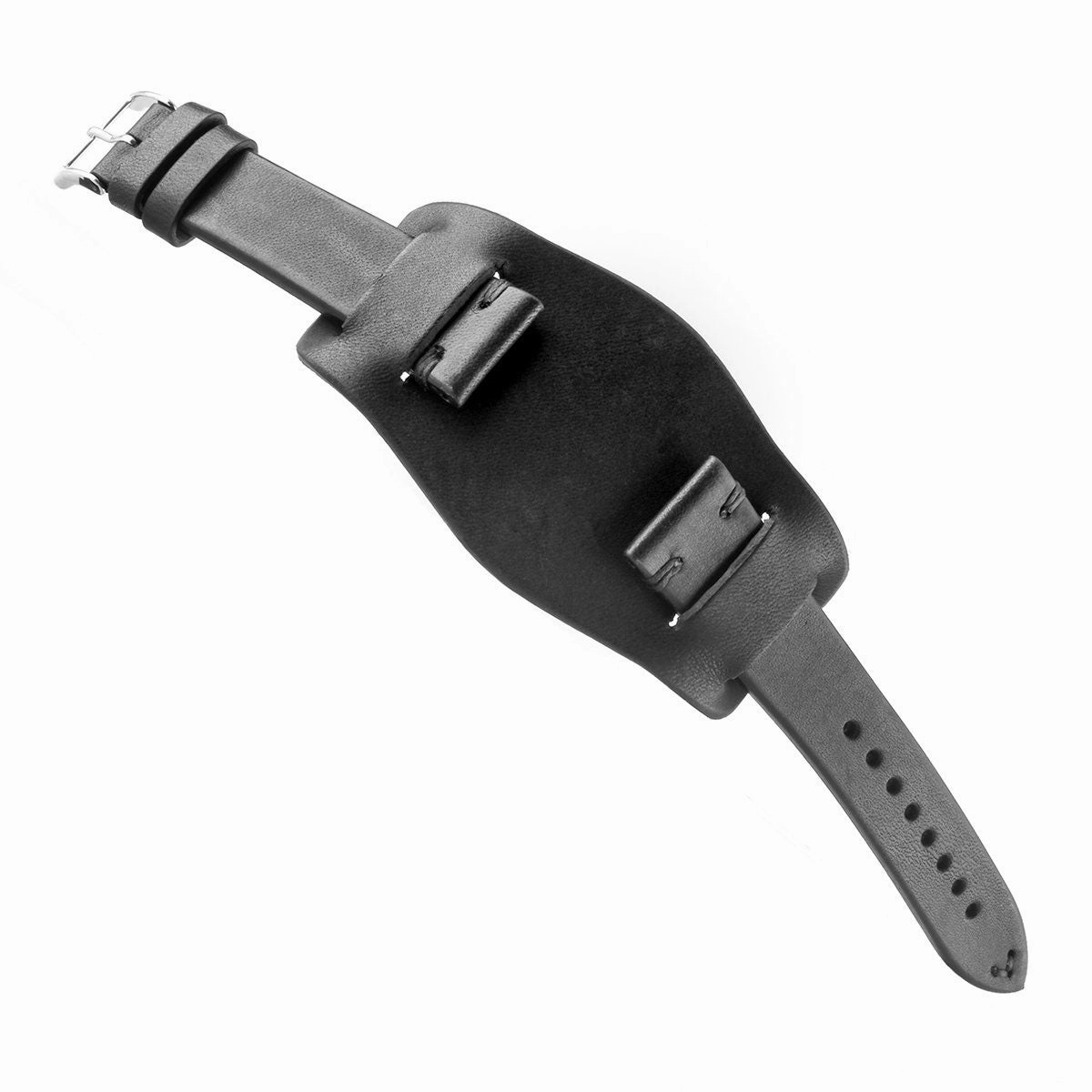 Bund vintage strap - Leather watch band - Calf (black, dark brown)