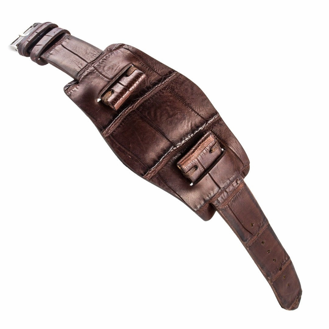 Bund vintage strap - Leather watch strap - Alligator (black, brown, green, kaki, purple)