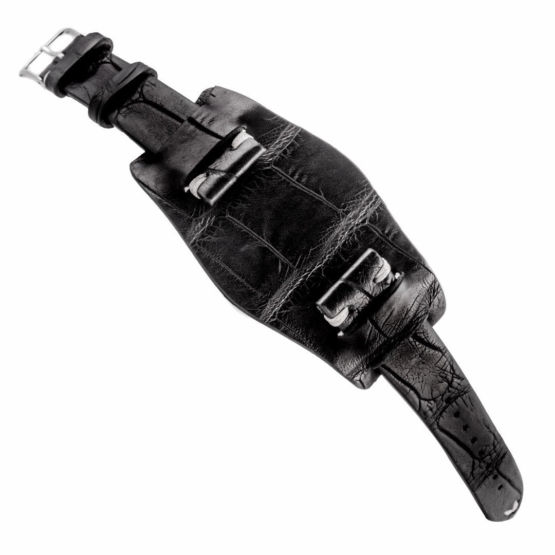 Bund vintage strap - Leather watch strap - Alligator (black, brown, green, kaki, purple)