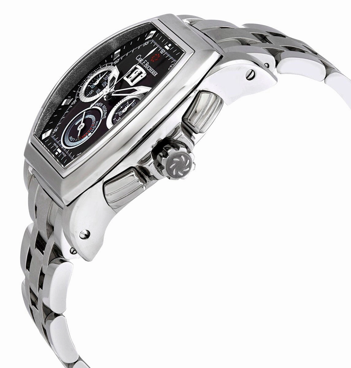 Carl F. Bucherer Patravi T-Graph Automatic Chronograph Stainless Steel Black Dial Date Power Reserve Mens Watch 00.10615.08.33.21