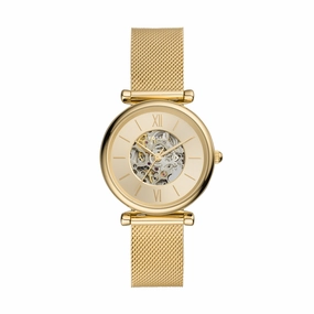 Carlie Automatic Gold-Tone Stainless Steel Watch Mesh Watch