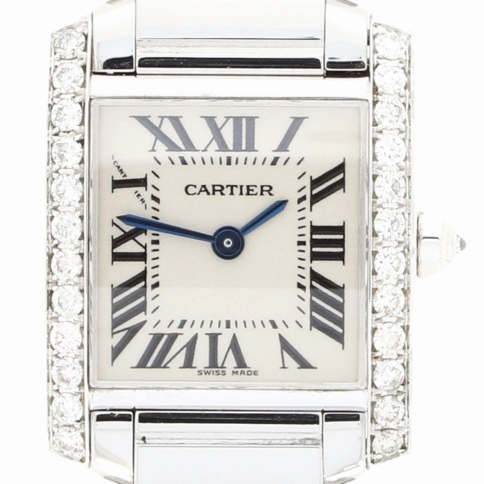 Cartier Tank Francaise Steel Ladies Watch Diamond Set Pre Owned W51008Q3 RW0634