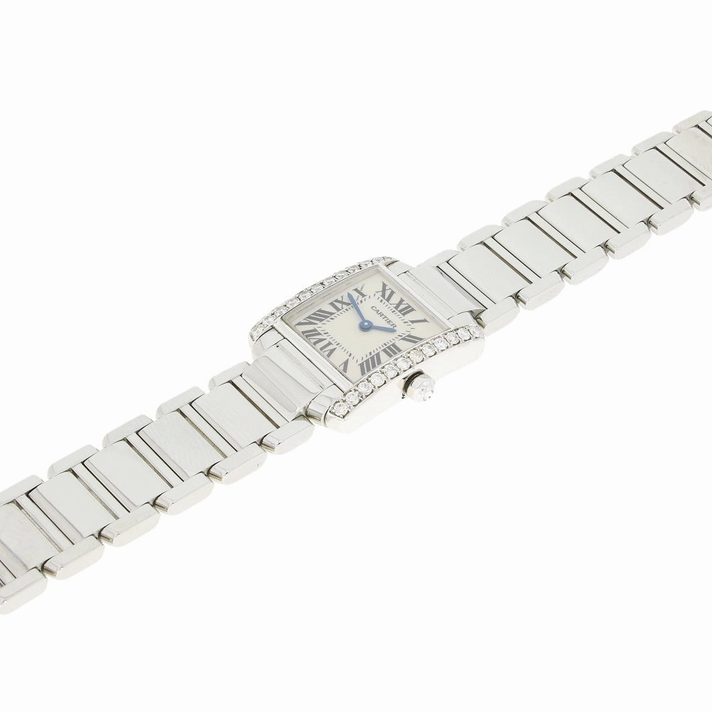 Cartier Tank Francaise Steel Ladies Watch Diamond Set Pre Owned W51008Q3 RW0634