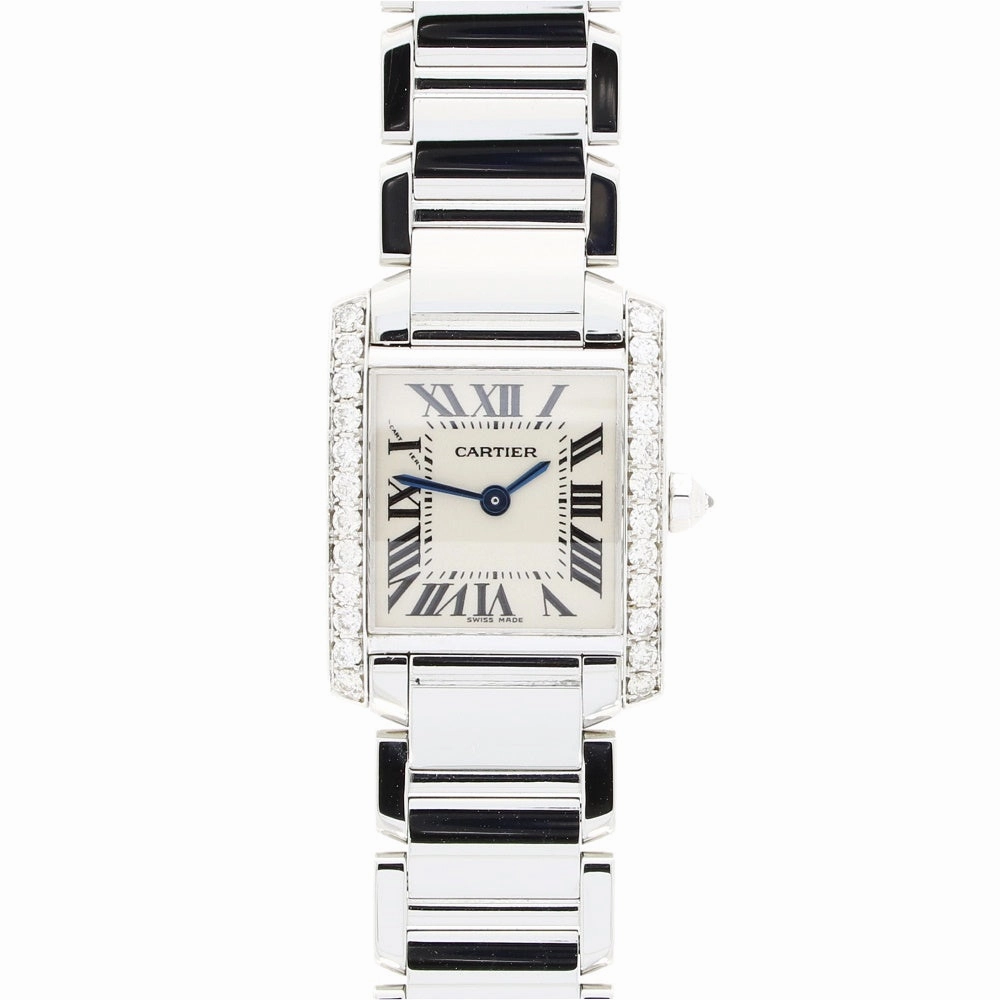 Cartier Tank Francaise Steel Ladies Watch Diamond Set Pre Owned W51008Q3 RW0634