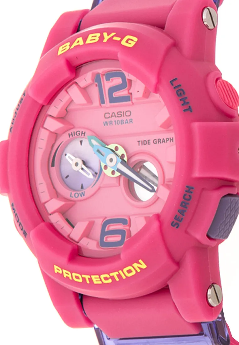 Casio Baby-g BGA-180-4B3 Digital Analog Rubber Strap Watch For Women