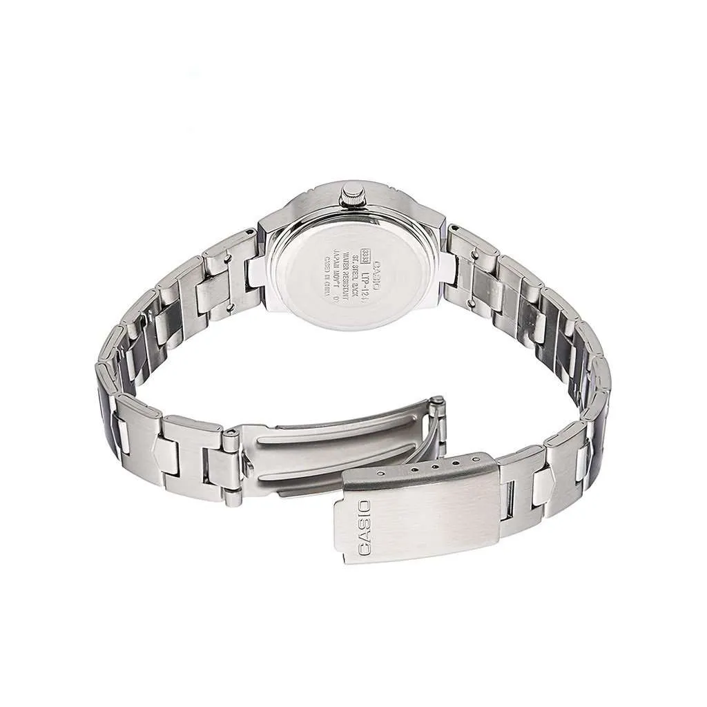 Casio LTP-1241D-3ADF Silver/Green Stainless Steel Strap Watch for Women