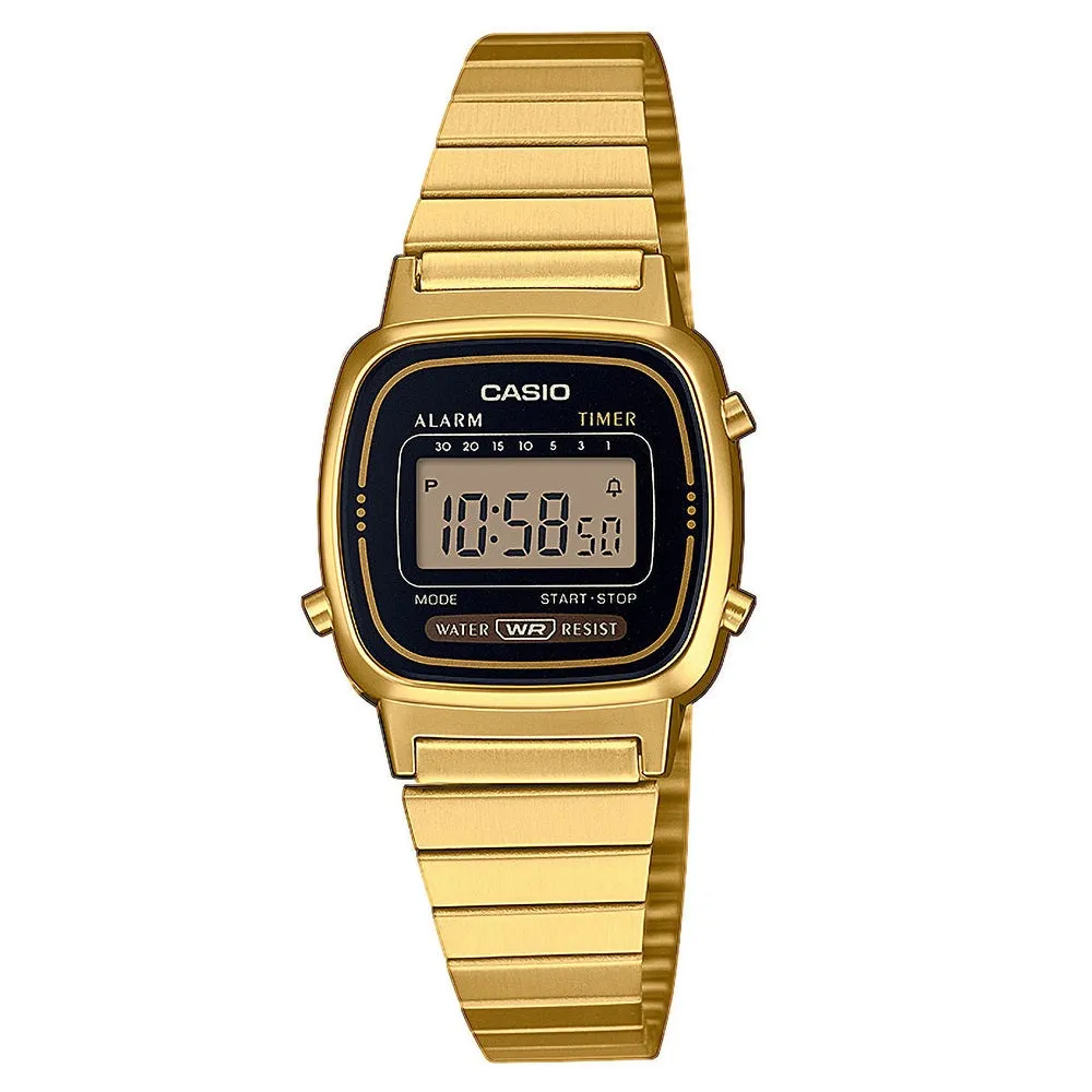 Casio Vintage Collection Gold Plated Digital Ladies Watch LA670WEGA-1EF