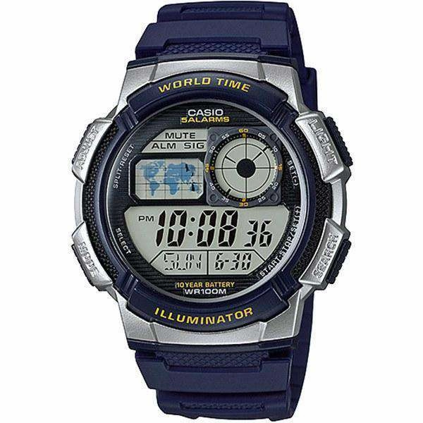 Casio AE-1000W-2A Navy Blue Resin Strap Watch for Men