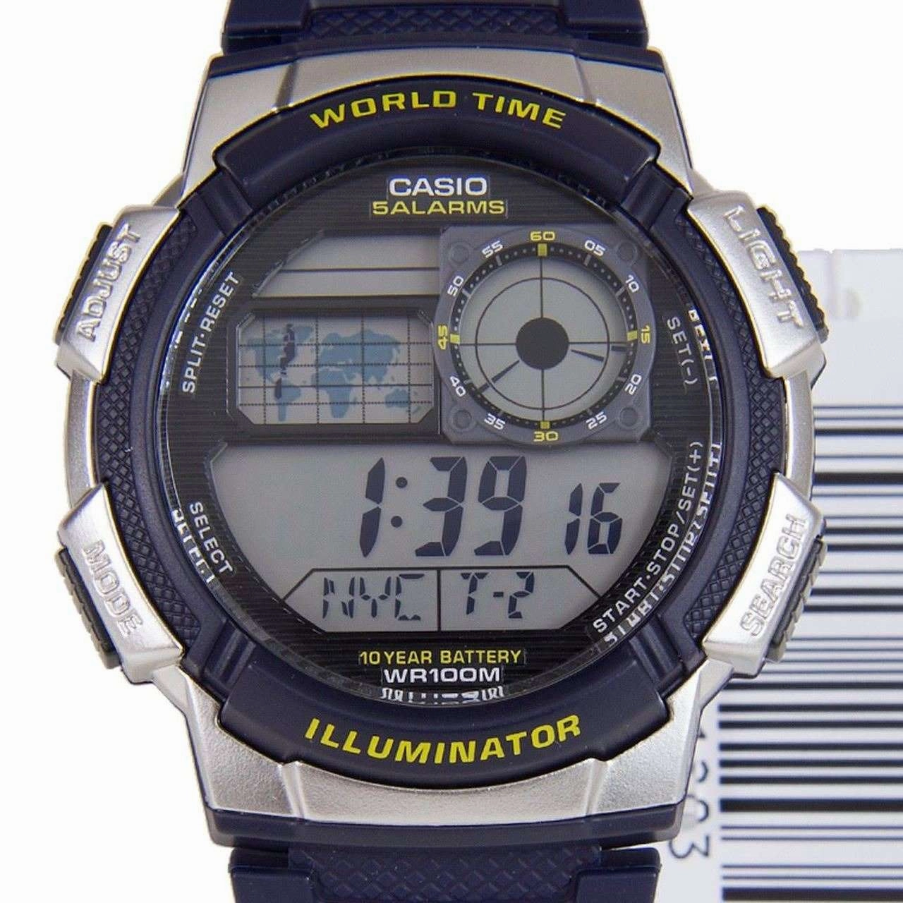 Casio AE-1000W-2A Navy Blue Resin Strap Watch for Men