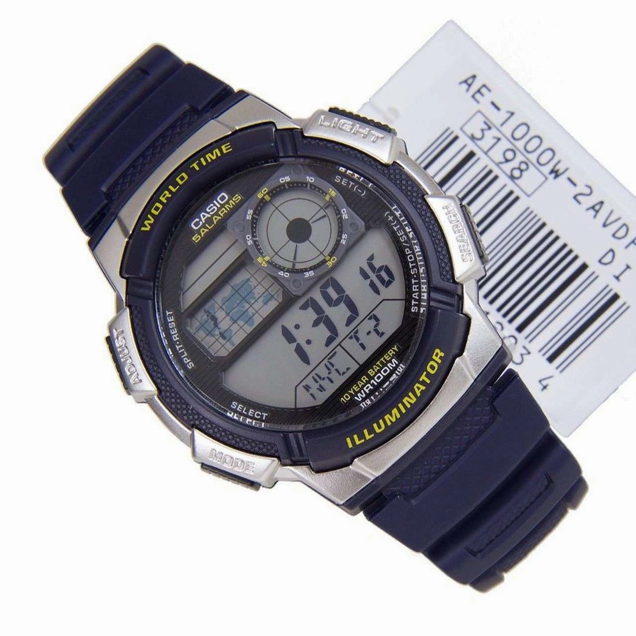 Casio AE-1000W-2A Navy Blue Resin Strap Watch for Men
