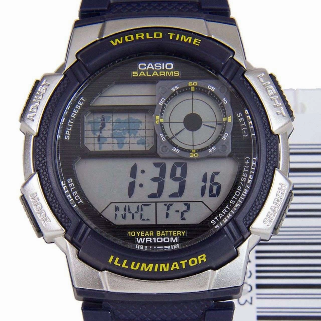 Casio AE-1000W-2A Navy Blue Resin Strap Watch for Men
