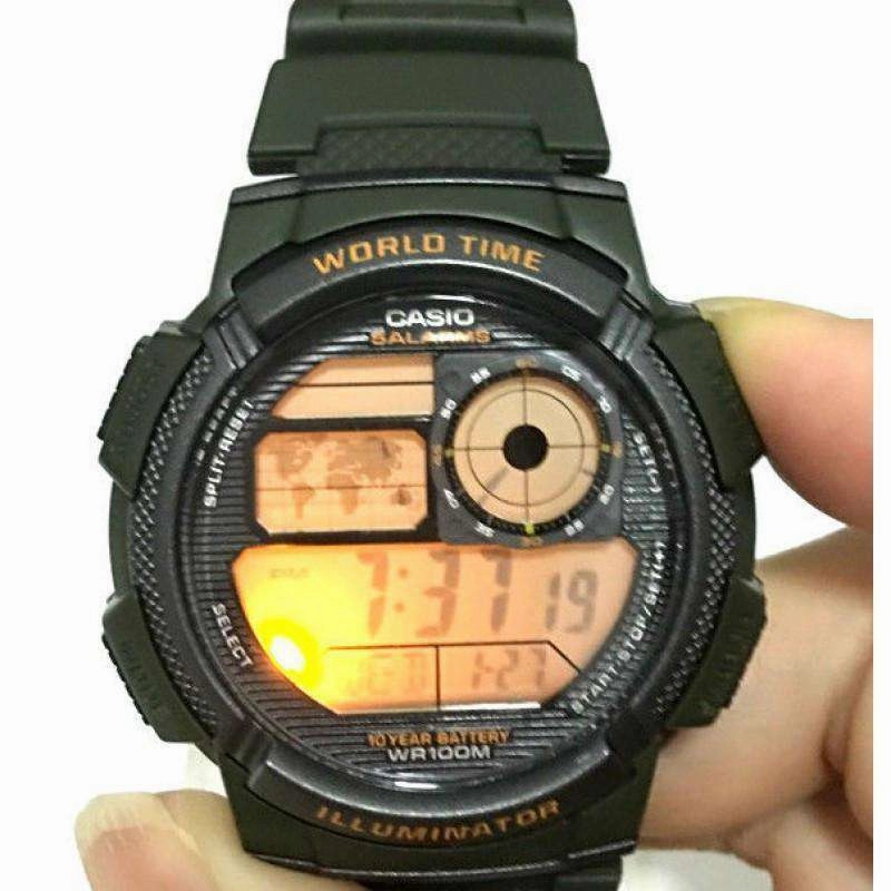 Casio AE-1000W-3A Green Resin Strap Watch for Men