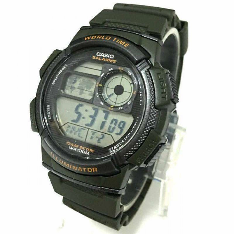 Casio AE-1000W-3A Green Resin Strap Watch for Men