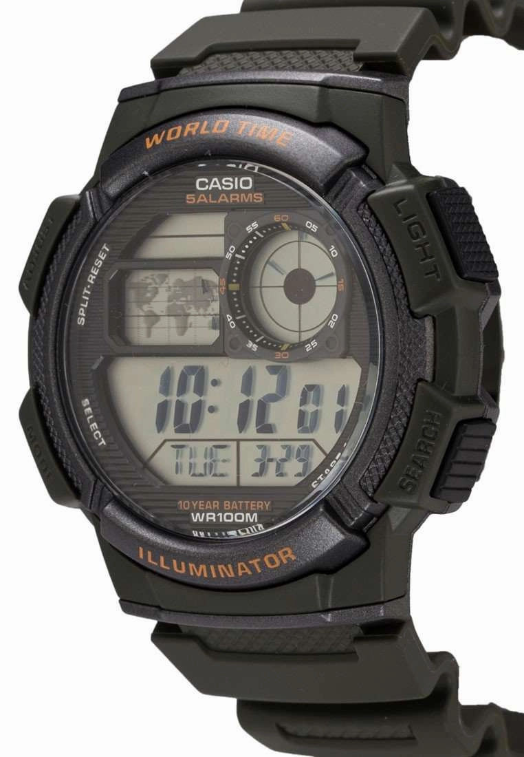 Casio AE-1000W-3A Green Resin Strap Watch for Men