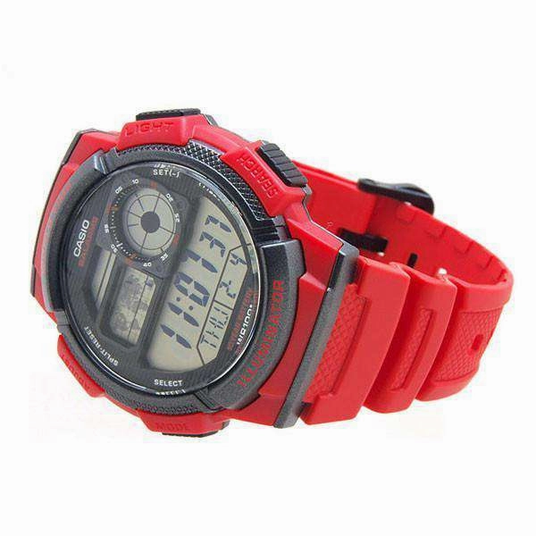 Casio AE-1000W-4A Red Resin Strap Watch for Men