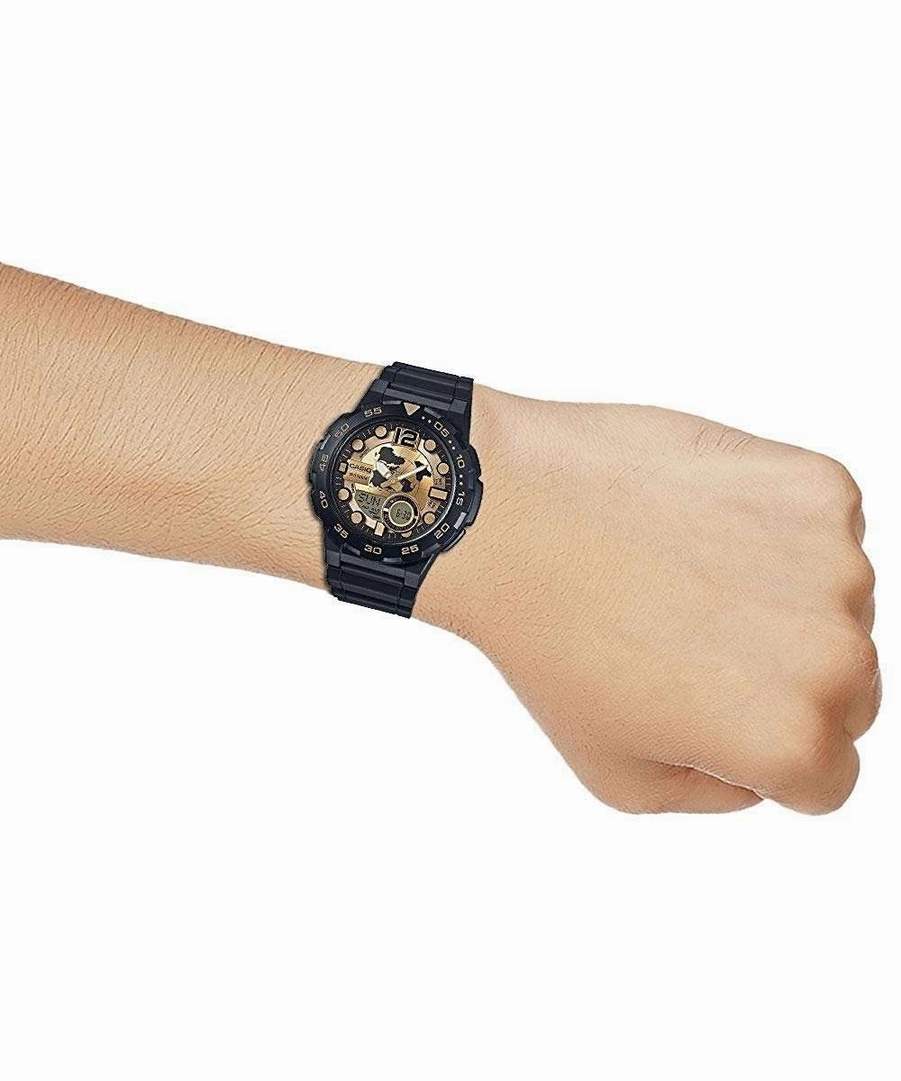 Casio AEQ-100BW-9A Black Resin Strap Watch for Men