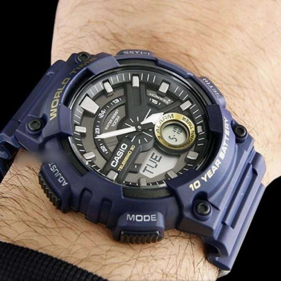 Casio AEQ-110W-2A Navy Blue Resin Strap Watch for Men
