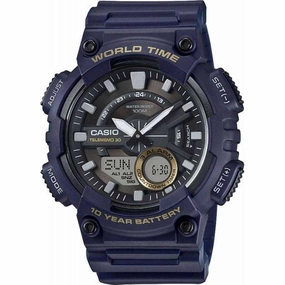 Casio AEQ-110W-2A Navy Blue Resin Strap Watch for Men