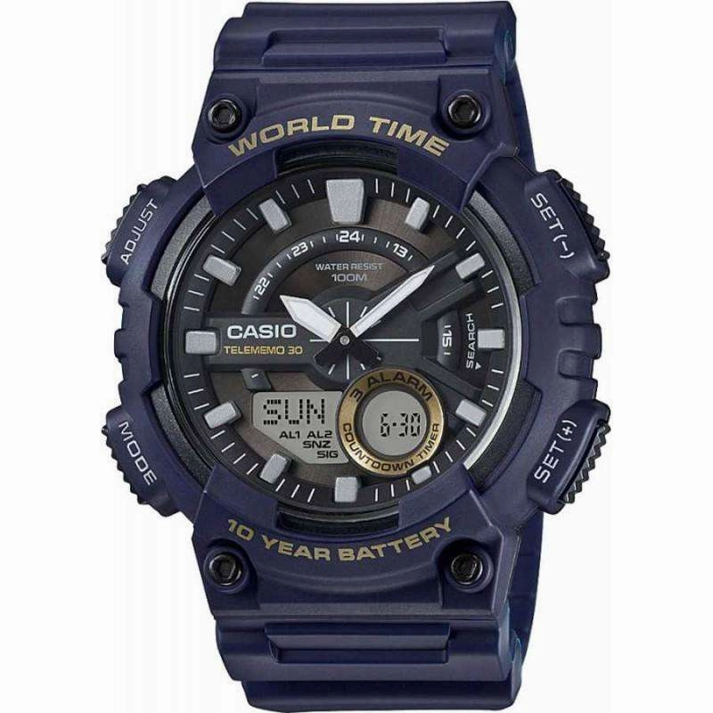 Casio AEQ-110W-2A Navy Blue Resin Strap Watch for Men