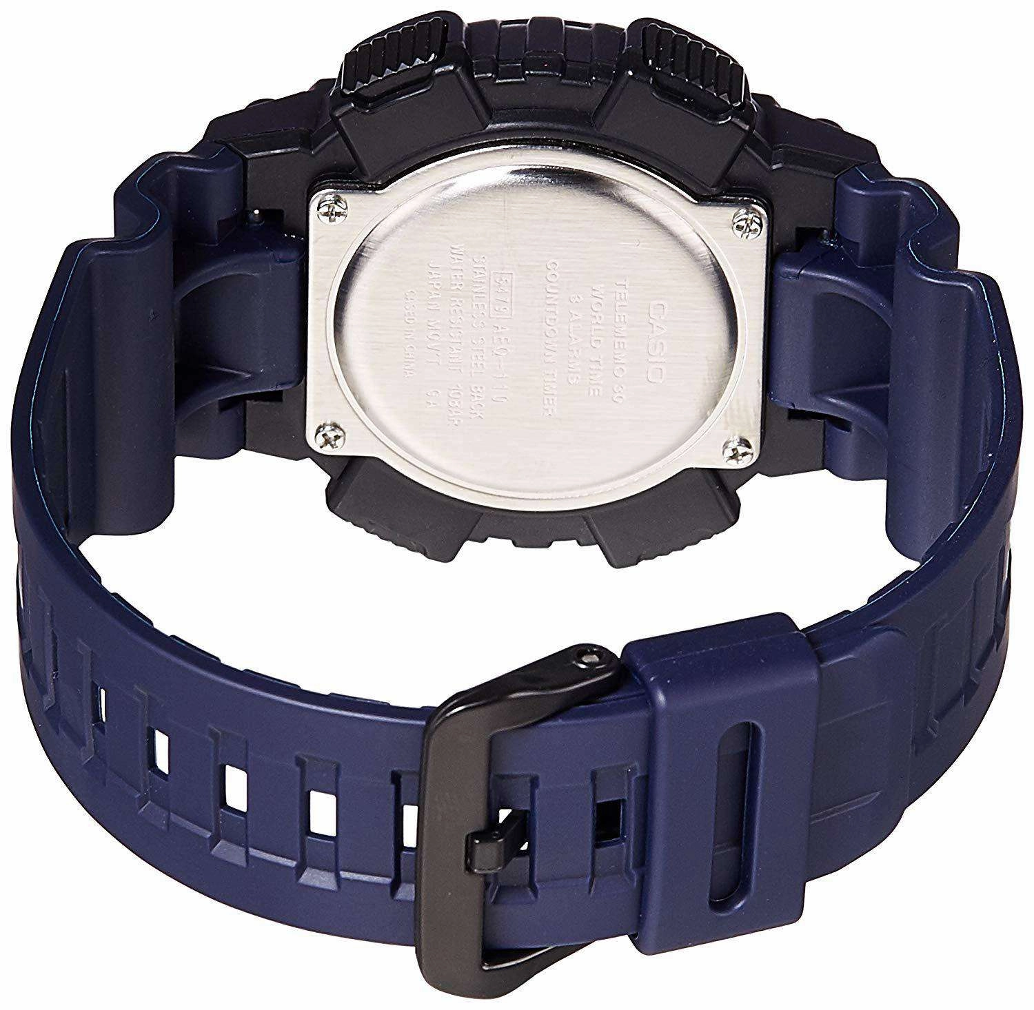 Casio AEQ-110W-2A Navy Blue Resin Strap Watch for Men