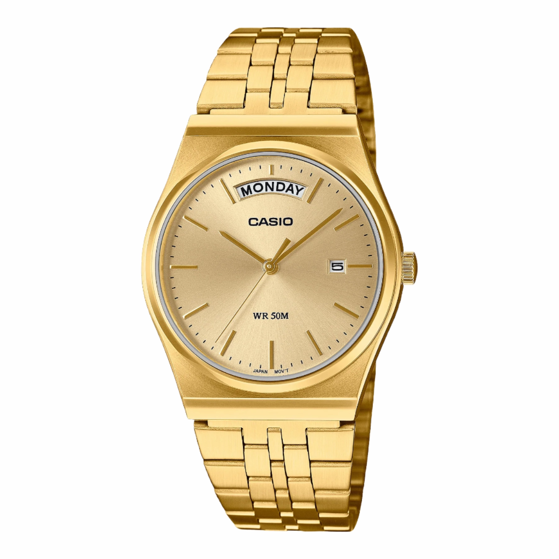 Casio Analog Gold Dial Stainless Steel Watch MTPB146G-9A