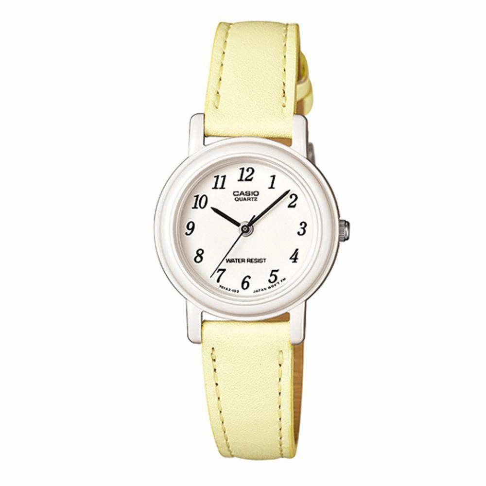 Casio Analog LQ-139L-9B Yellow Leather Strap Women's Watch
