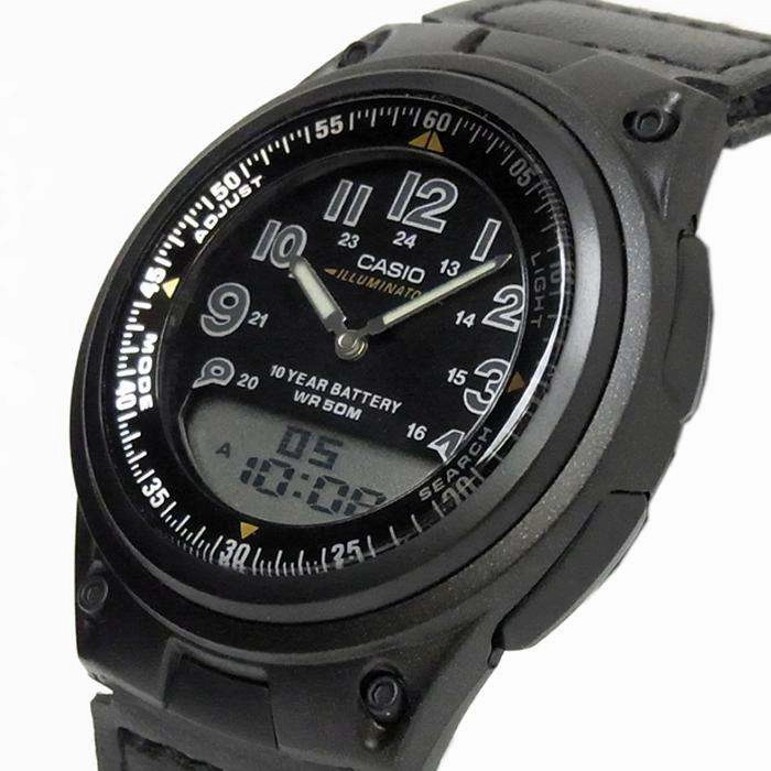 Casio AW-80V-1BVDF Black Nylon Watch for Men and Women