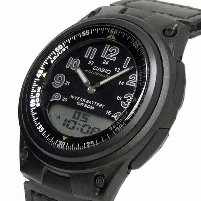 Casio AW-80V-1BVDF Black Nylon Watch for Men and Women