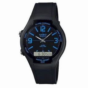 Casio AW-90H-2BVDF Black Resin Watch for Men and Women