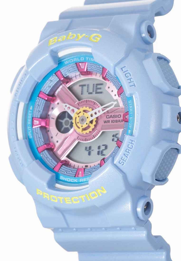 Casio Baby-g BA-110CA-2ADR Digital Analog Rubber Strap Watch For Women