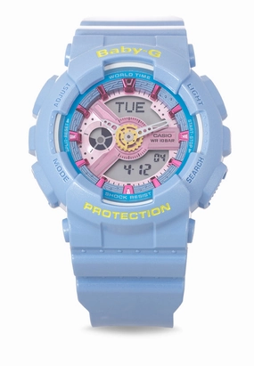 Casio Baby-g BA-110CA-2ADR Digital Analog Rubber Strap Watch For Women