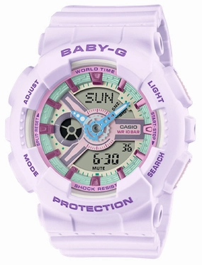 Casio Baby-g BA-110XPM-6A Digital Analog Rubber Strap Watch For Women