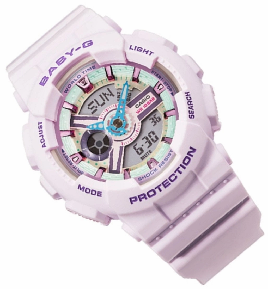 Casio Baby-g BA-110XPM-6A Digital Analog Rubber Strap Watch For Women