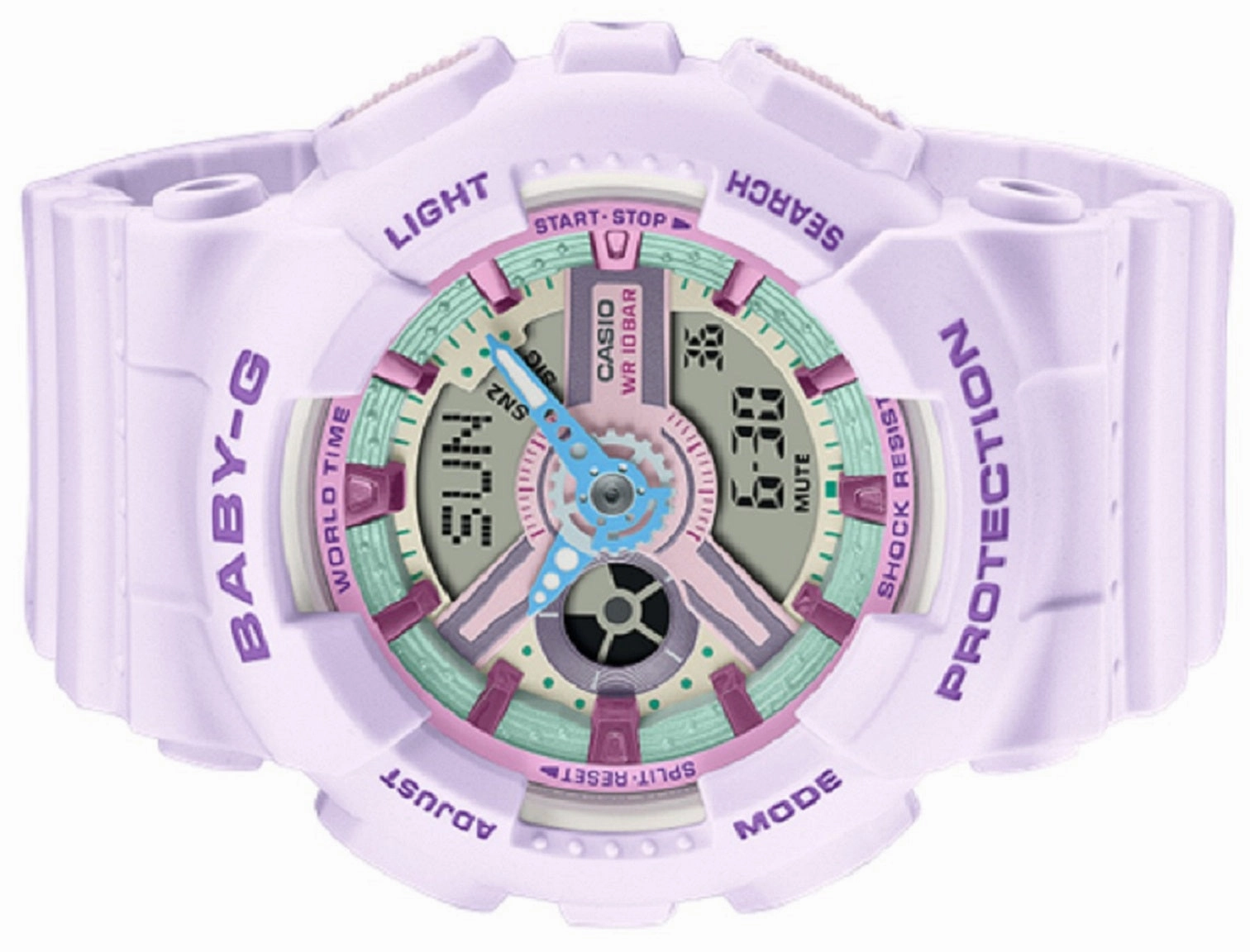 Casio Baby-g BA-110XPM-6A Digital Analog Rubber Strap Watch For Women